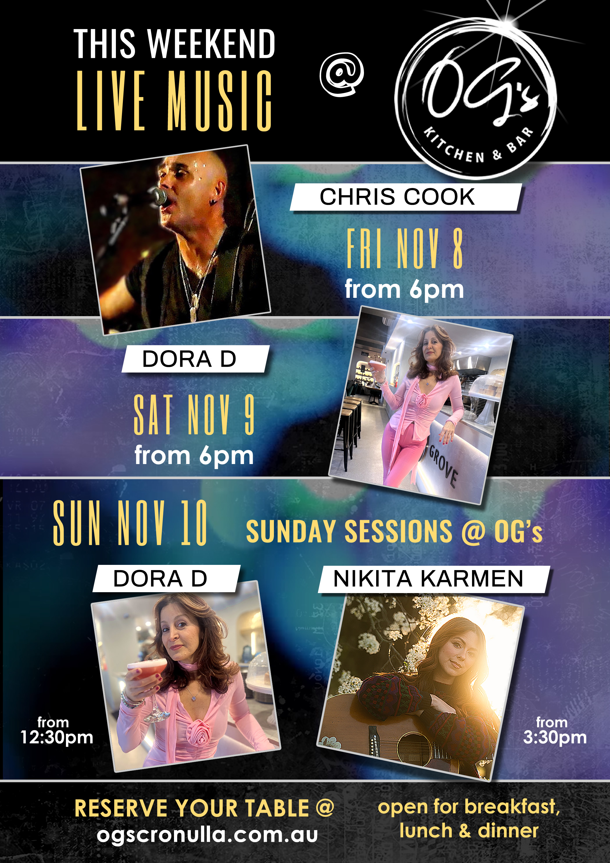 Entertainment This Week at OG's Cronulla