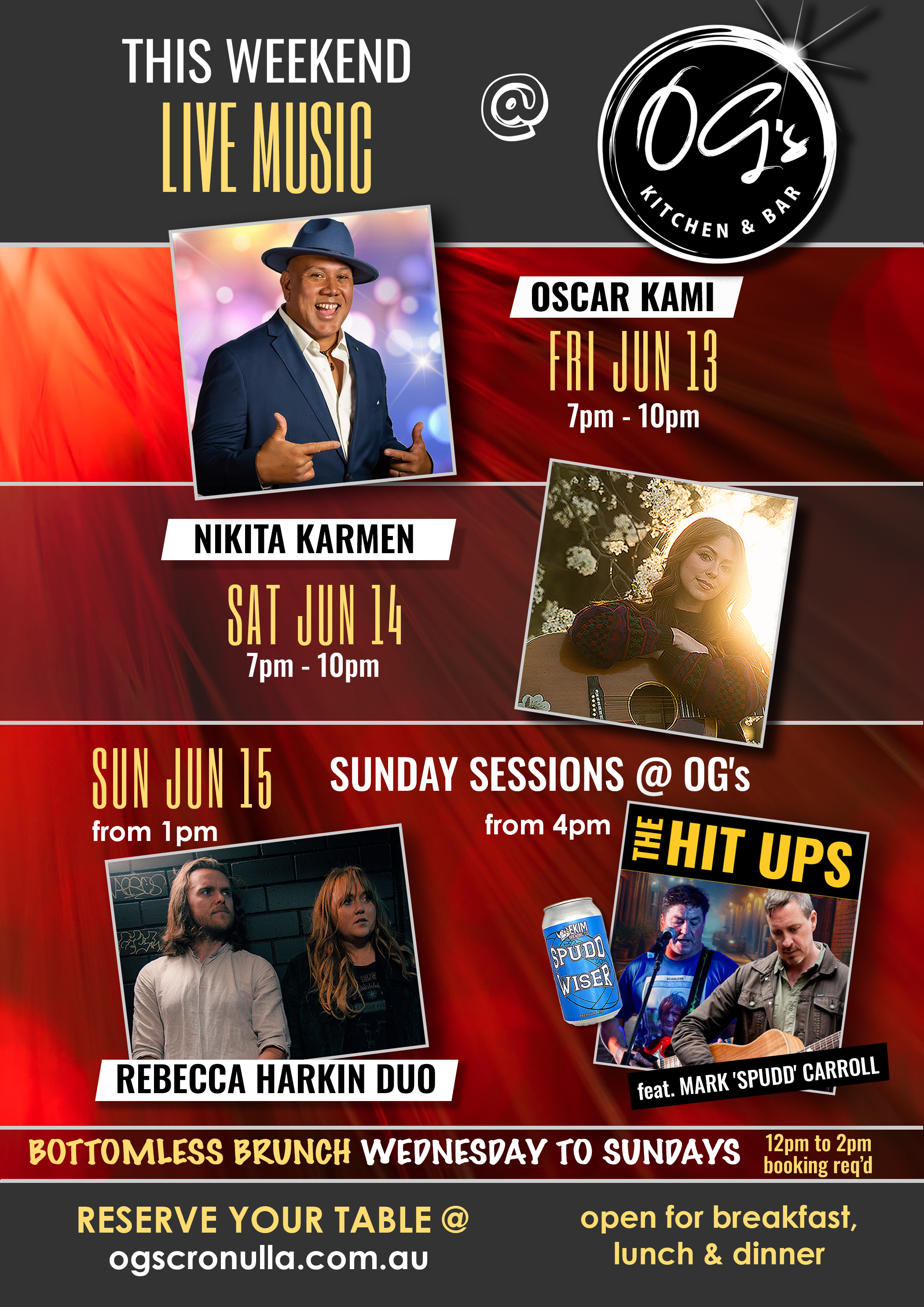 Live Music This Week at OG's Cronulla
